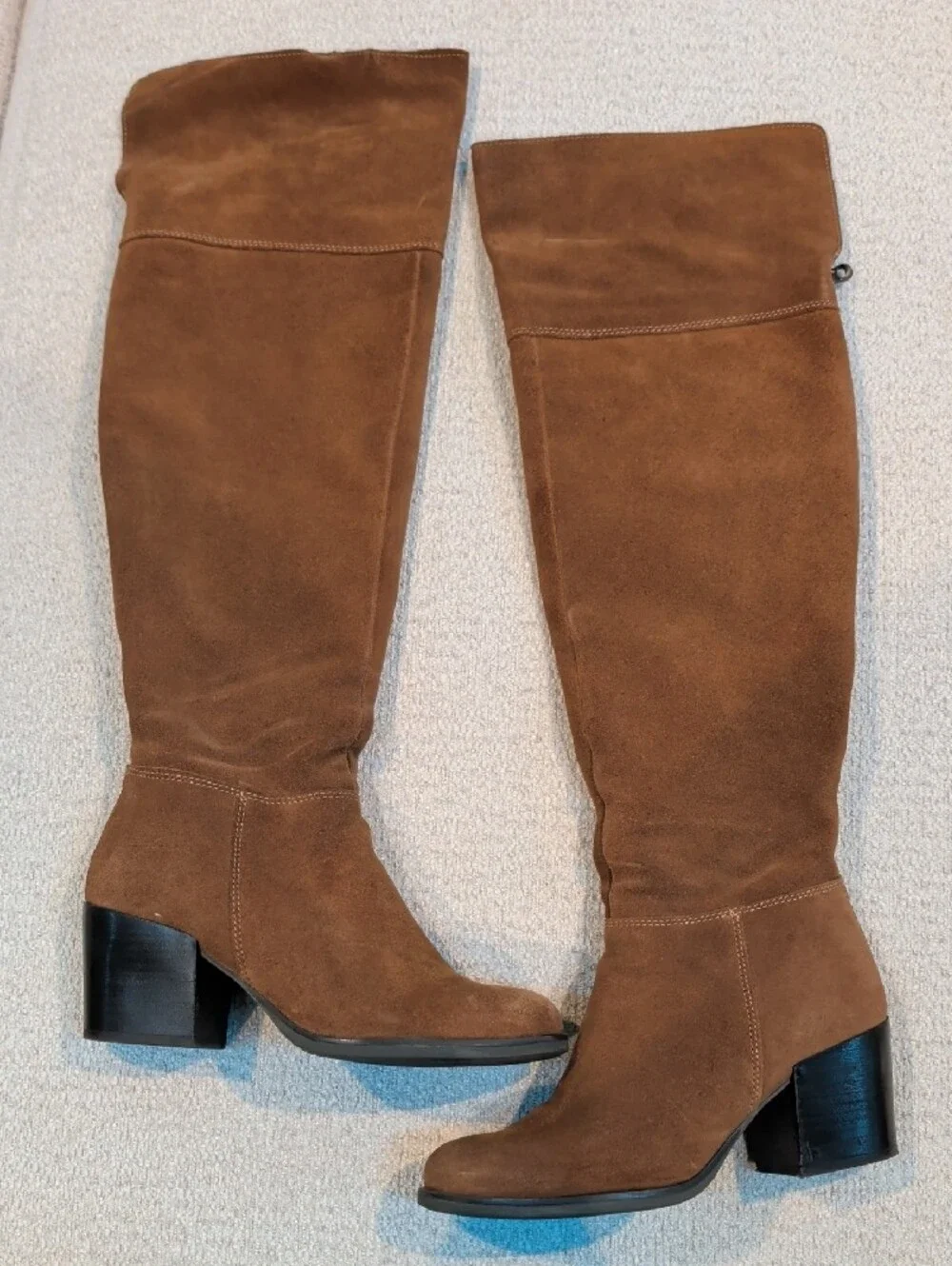 Steve Madden Suede Over-the-Knee Zip Boots.